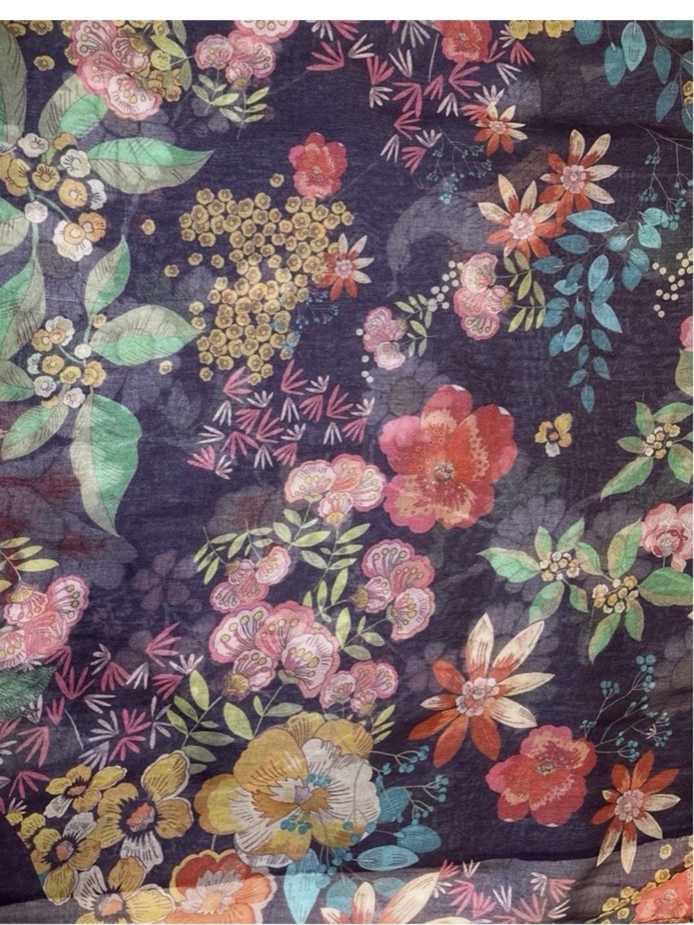 Johnny Was Camila NWT Dark Floral Scarf with Multicolor Bouquet - Picture 10 of 10